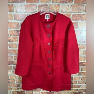 Anne Klein Red snap close mid length Jacket